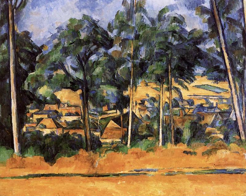 Paul Cezanne of the village after the tree china oil painting image
